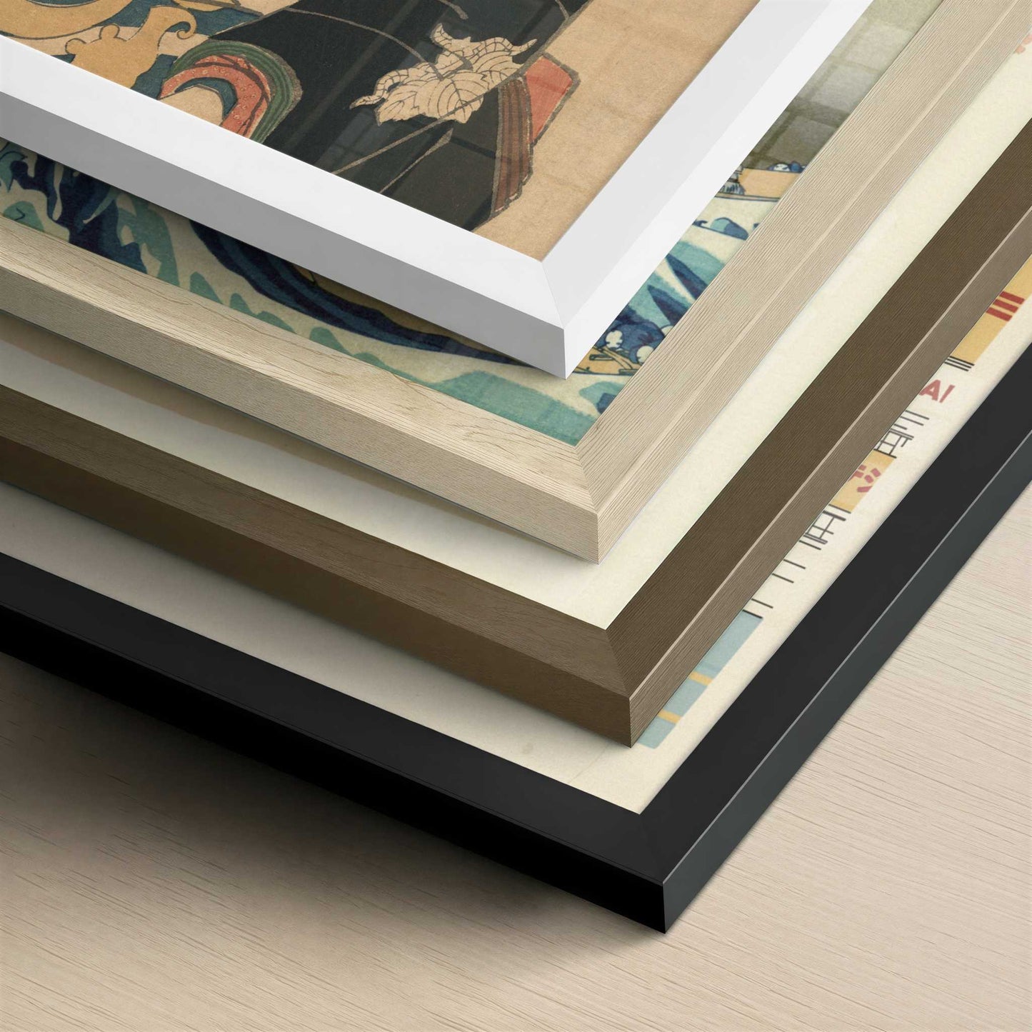 Geisha (1825–1830) by Ikeda Eisen – Art Print - Close-up detail of the different frames