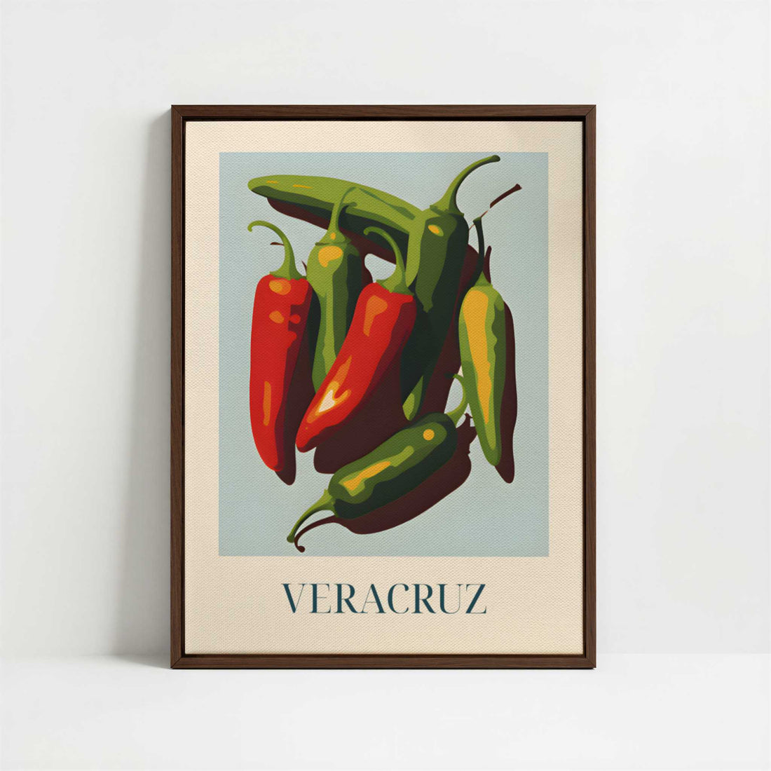 Framed Canvas - Framed canvas in dark wood color frame