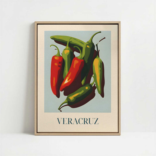 Framed Canvas - Framed canvas in oak color frame