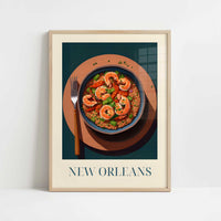 Jambalaya from New Orleans, United States - Art Print - Art print in oak frame