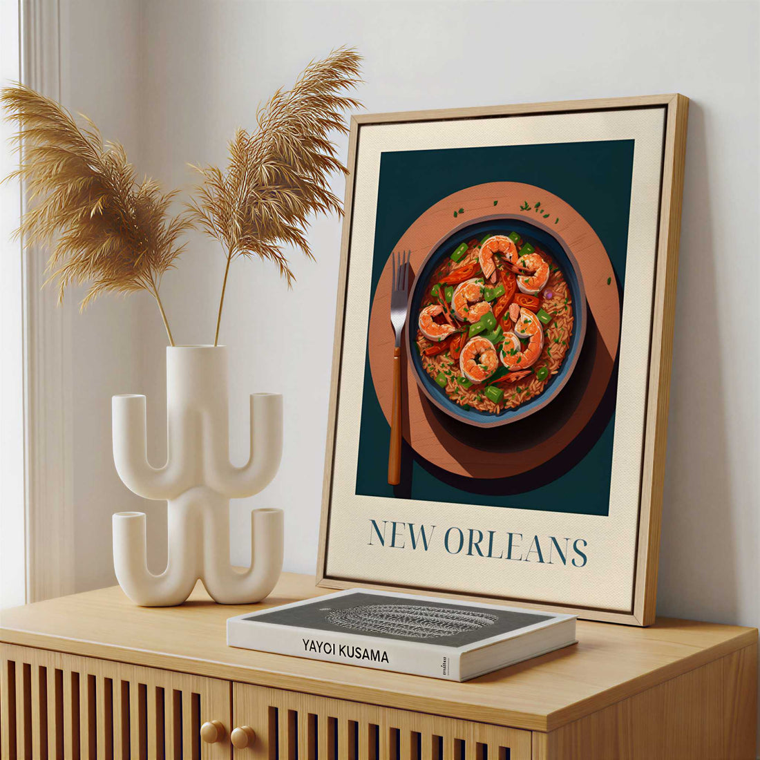 Framed Canvas - Framed canvas in a stylish interior setting