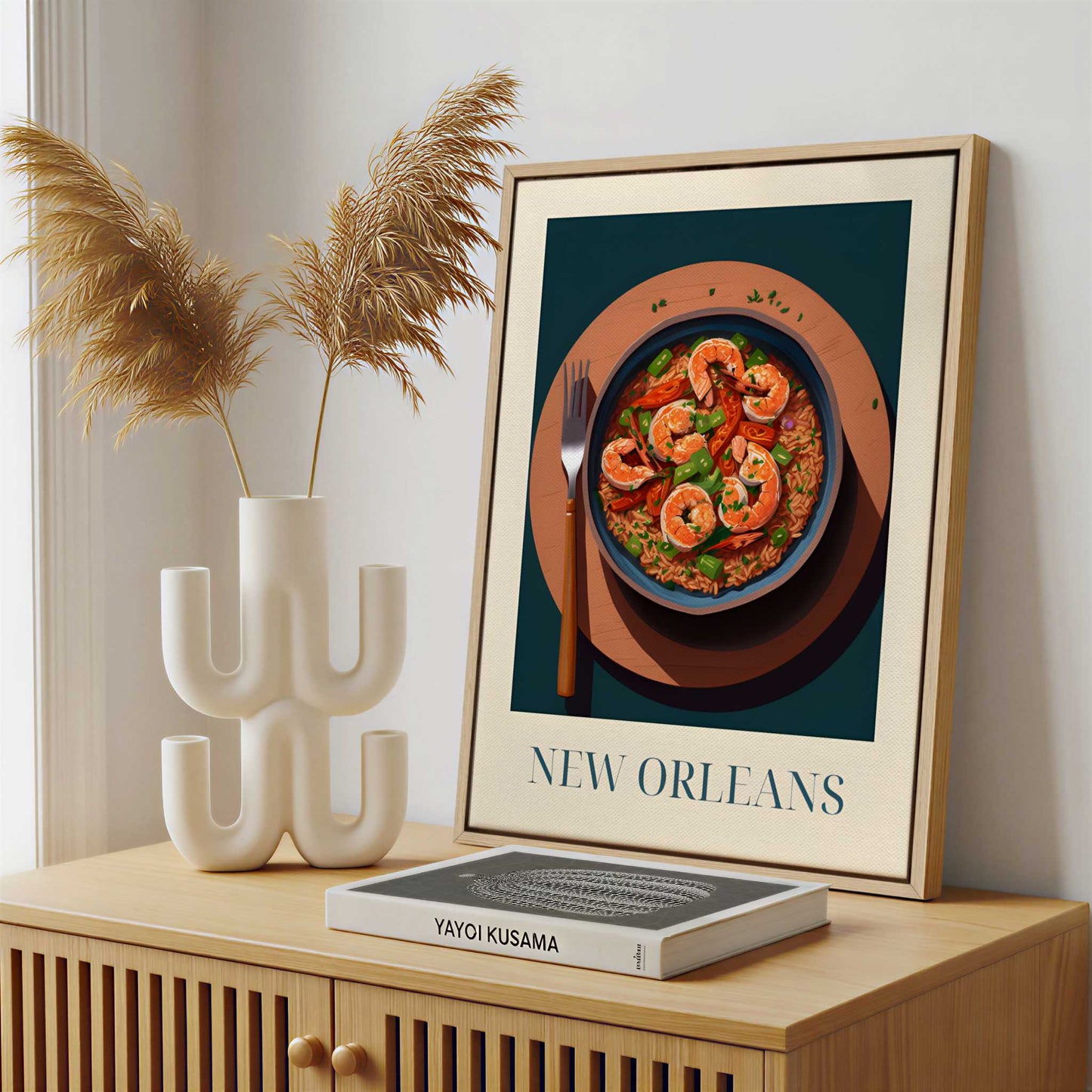Framed Canvas - Framed canvas in a stylish interior setting