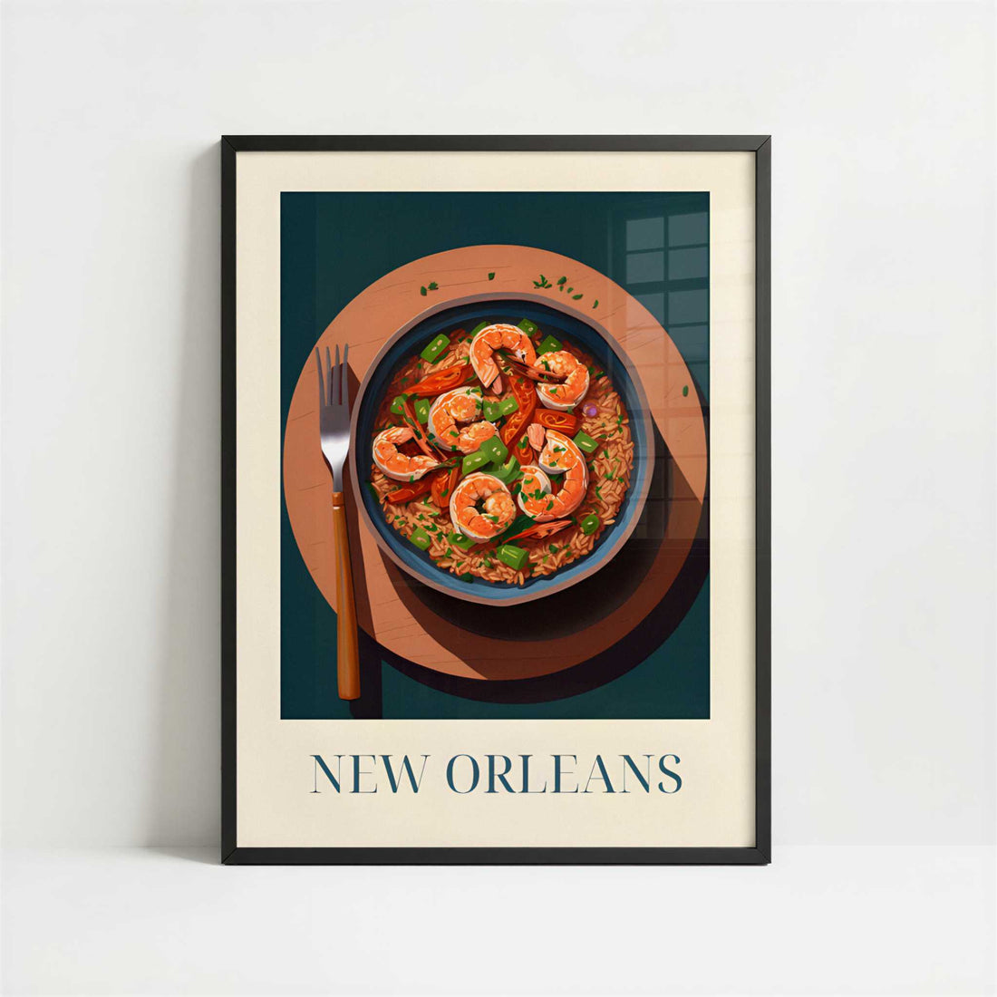 Jambalaya from New Orleans, United States - Art Print - Art print in black frame