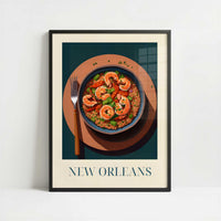 Jambalaya from New Orleans, United States - Art Print - Art print in black frame