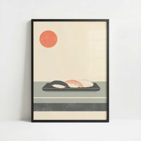 Just a Plate of Sushi - Art Print - Art print in black frame