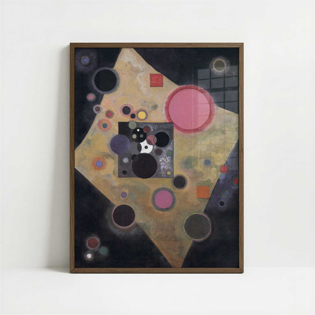 Accent in Pink (1926) by Wassily Kandinsky – Art Print - Art print in dark wood frame
