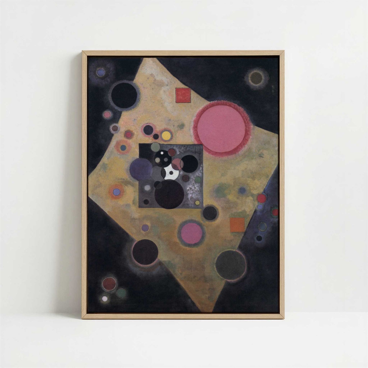 Framed Canvas - Framed canvas in oak color frame