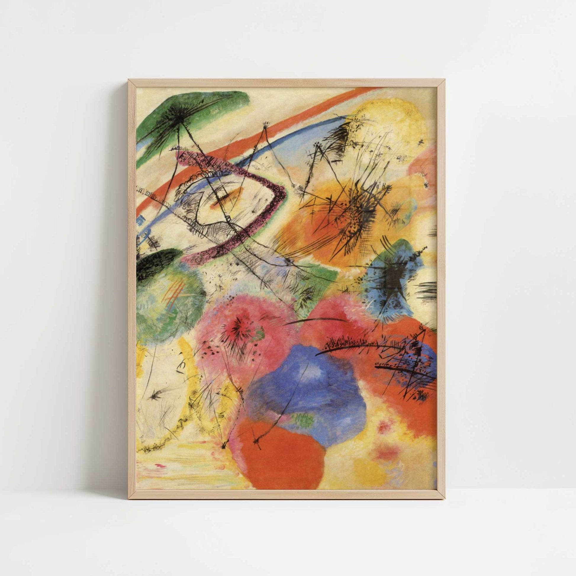 Black Strokes I (1913) by Wassily Kandinsky – Art Print - Art print in oak frame
