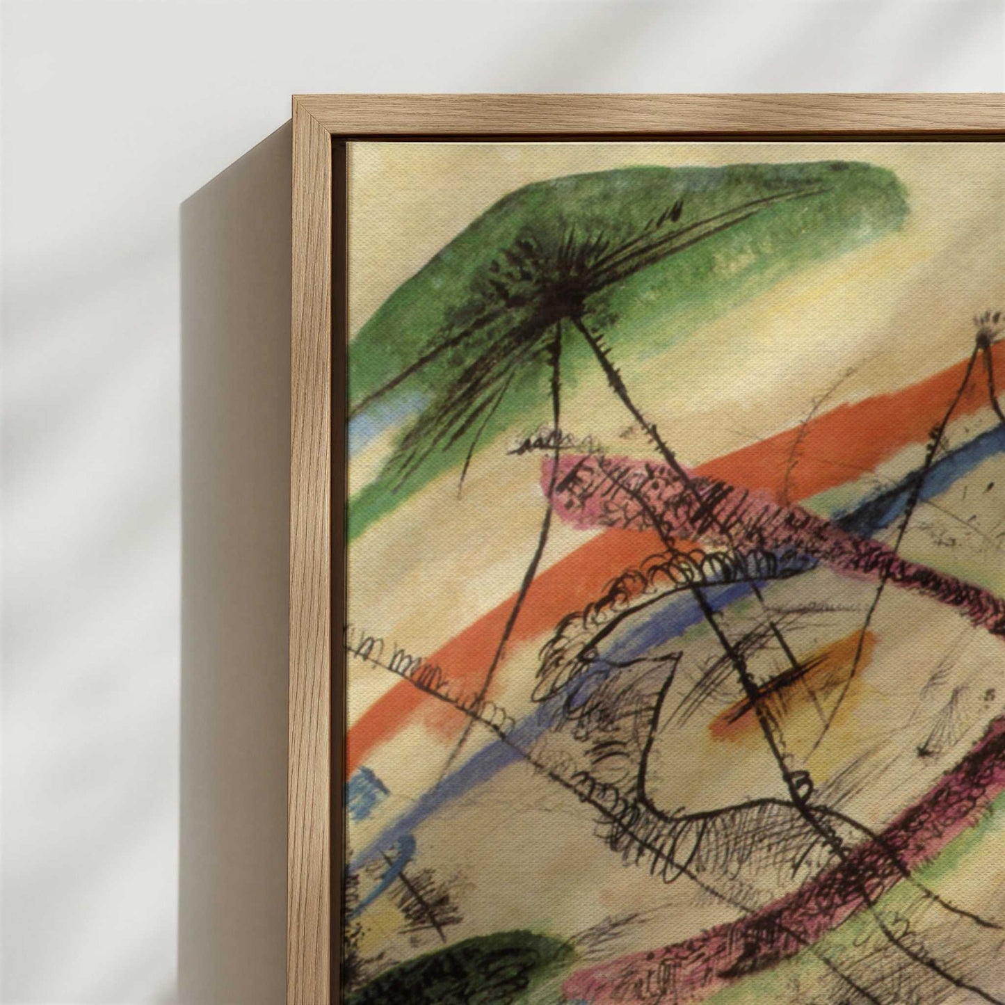 Framed Canvas - Close-up detail and texture of the framed canvas