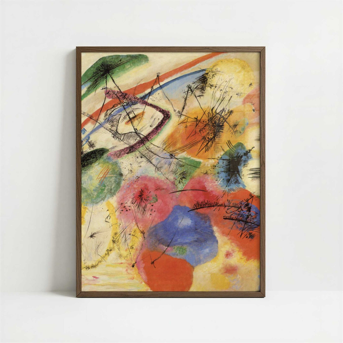 Black Strokes I (1913) by Wassily Kandinsky – Art Print - Art print in dark wood frame