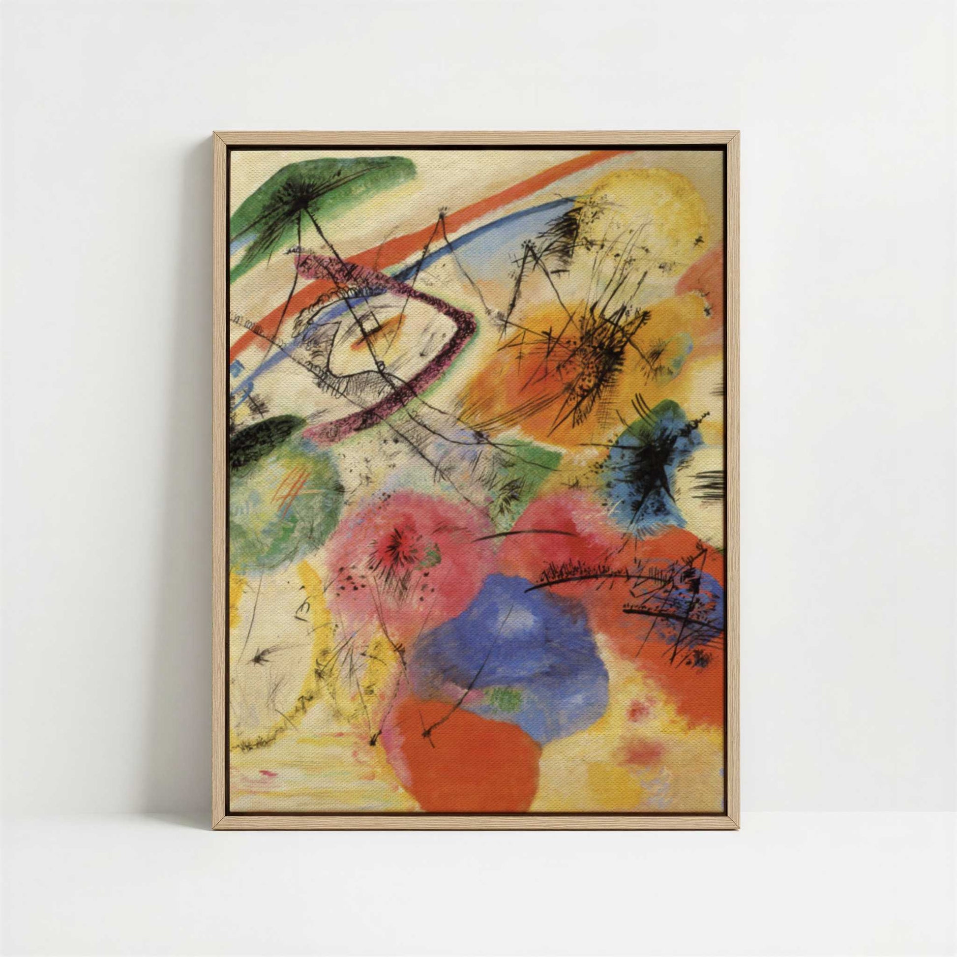 Framed Canvas - Framed canvas in oak color frame