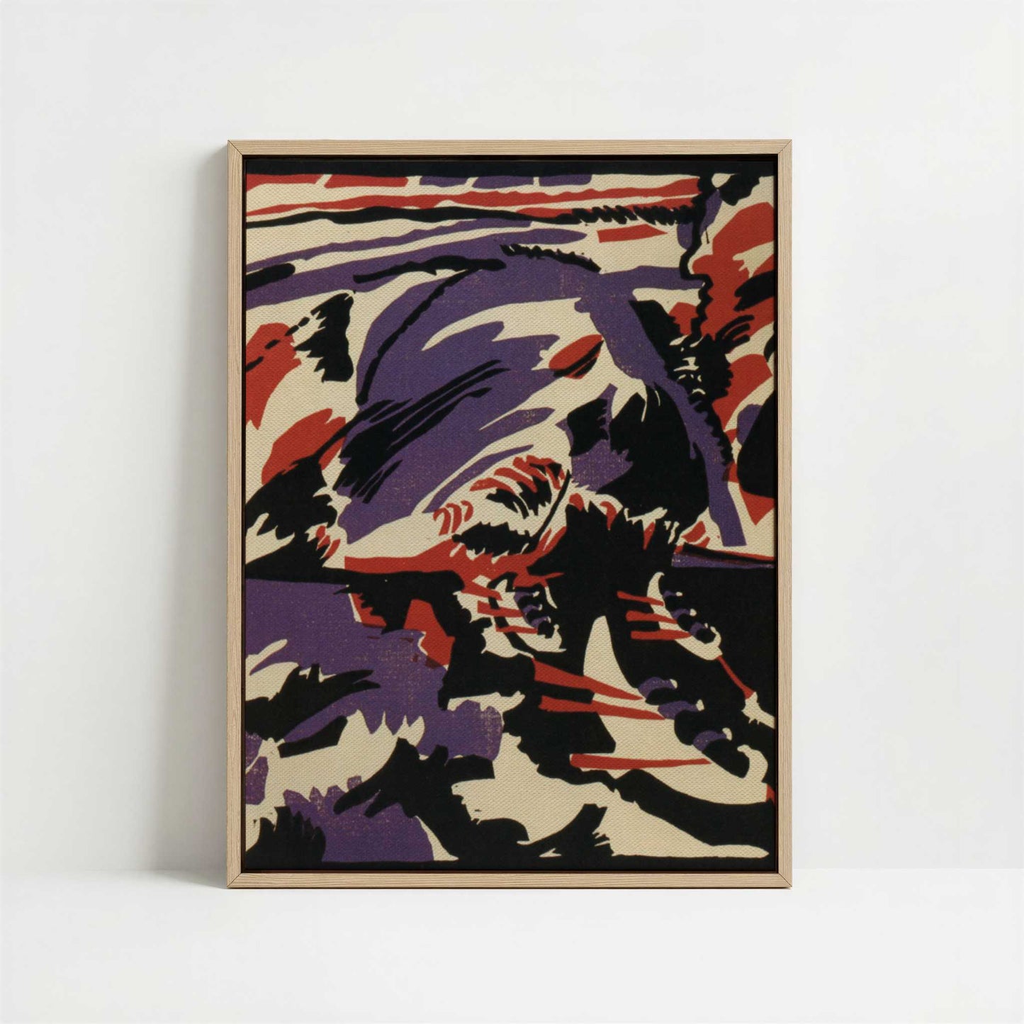 Framed Canvas - Framed canvas in oak color frame