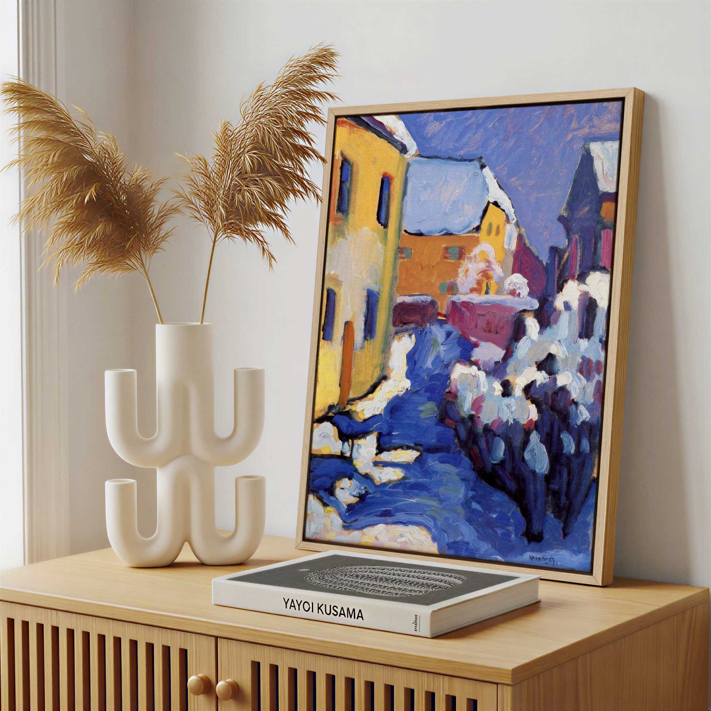 Framed Canvas - Framed canvas in a stylish interior setting