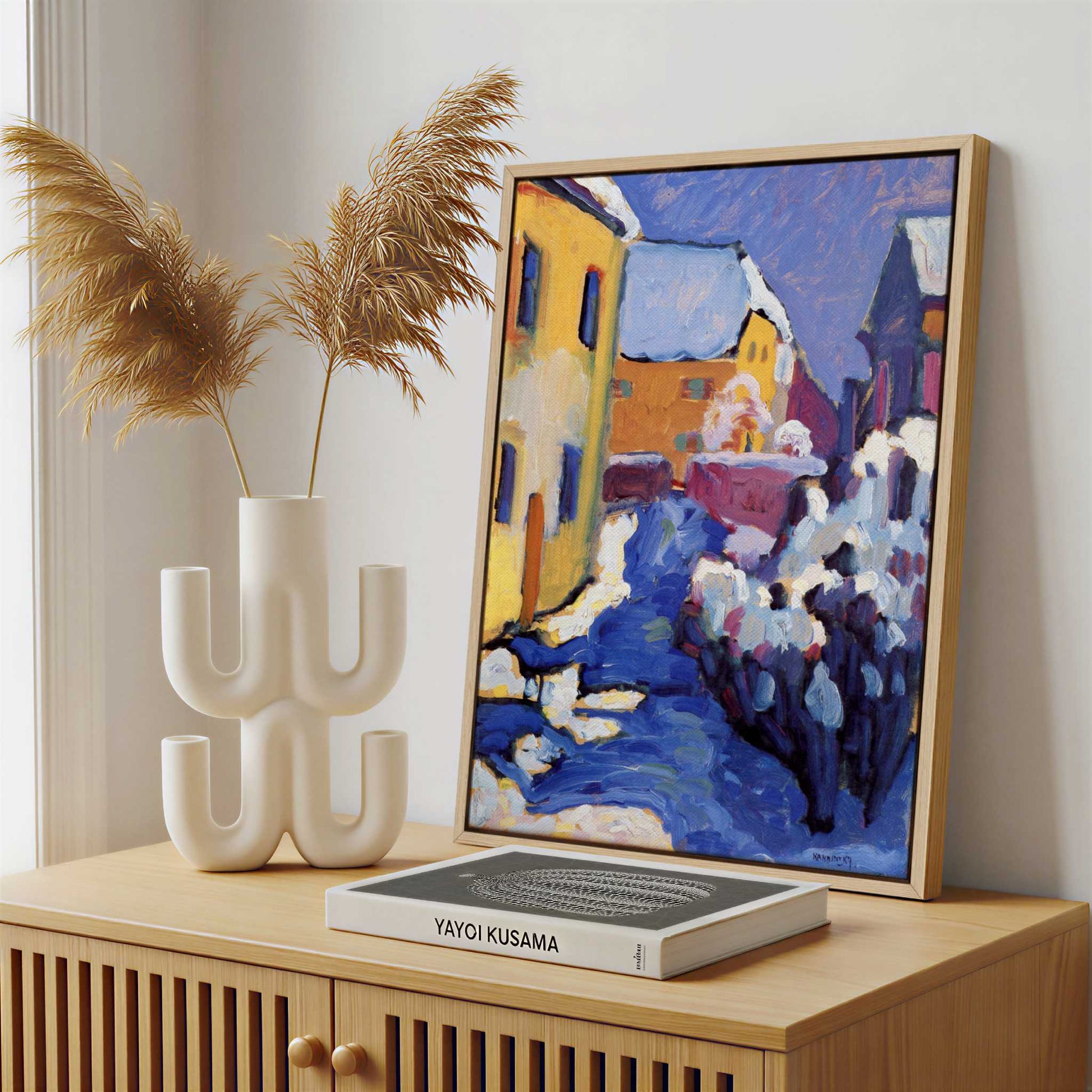 Framed Canvas - Framed canvas in a stylish interior setting