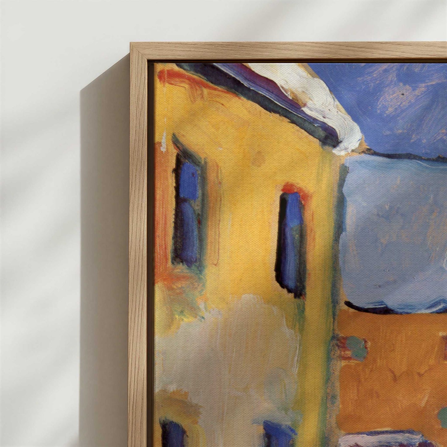 Framed Canvas - Close-up detail and texture of the framed canvas