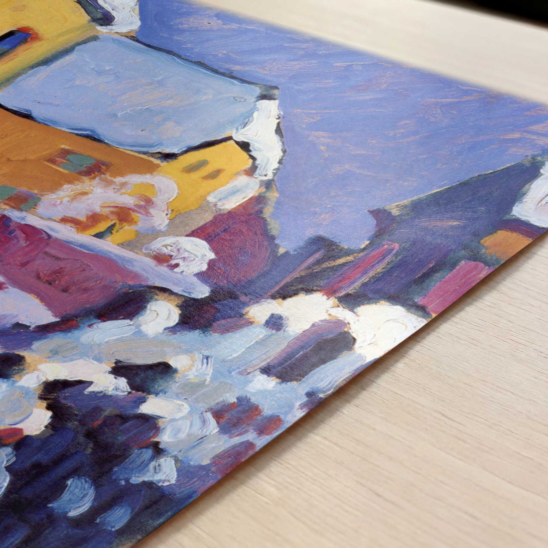 Cemetary & Vicarage in Kochel (1909) by Kandinsky – Art Print - Close-up detail of the art print