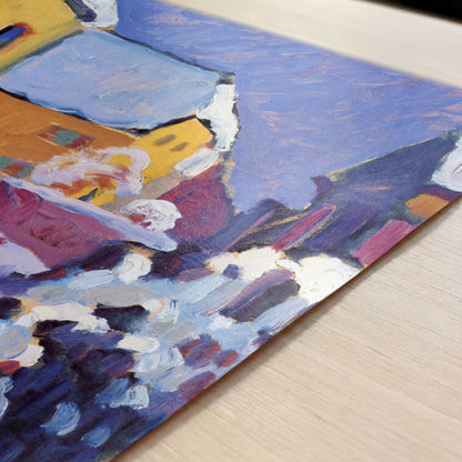 Cemetary & Vicarage in Kochel (1909) by Kandinsky – Art Print - Close-up detail of the art print