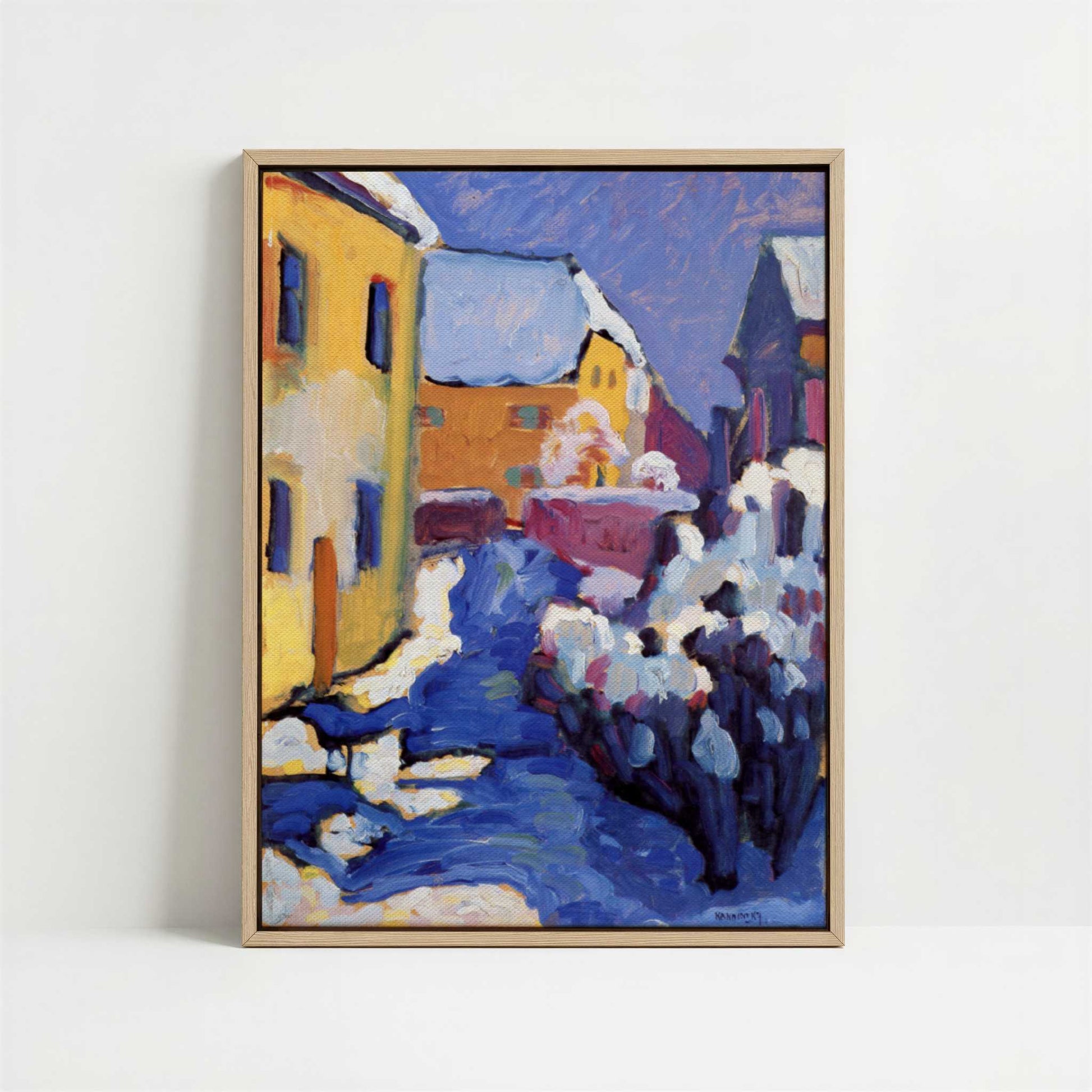 Framed Canvas - Framed canvas in oak color frame