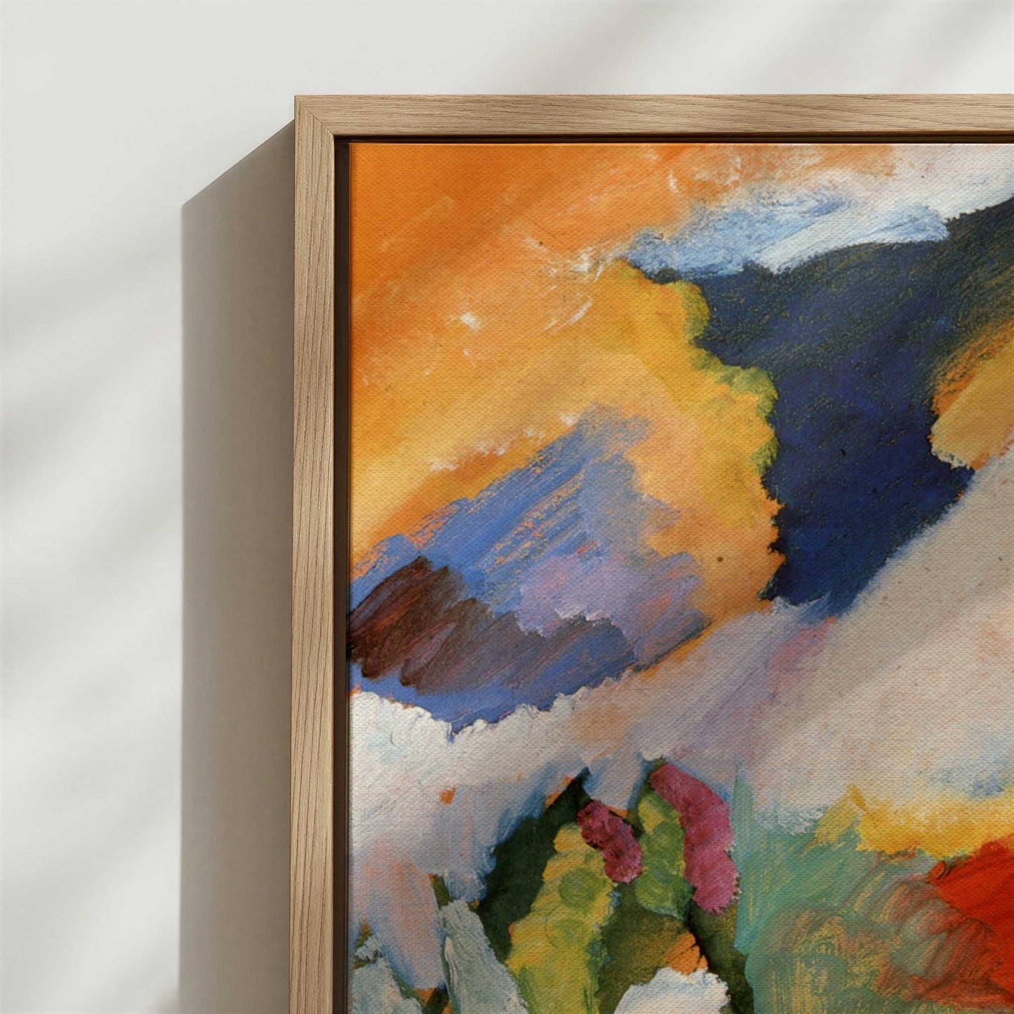 Framed Canvas - Close-up detail and texture of the framed canvas