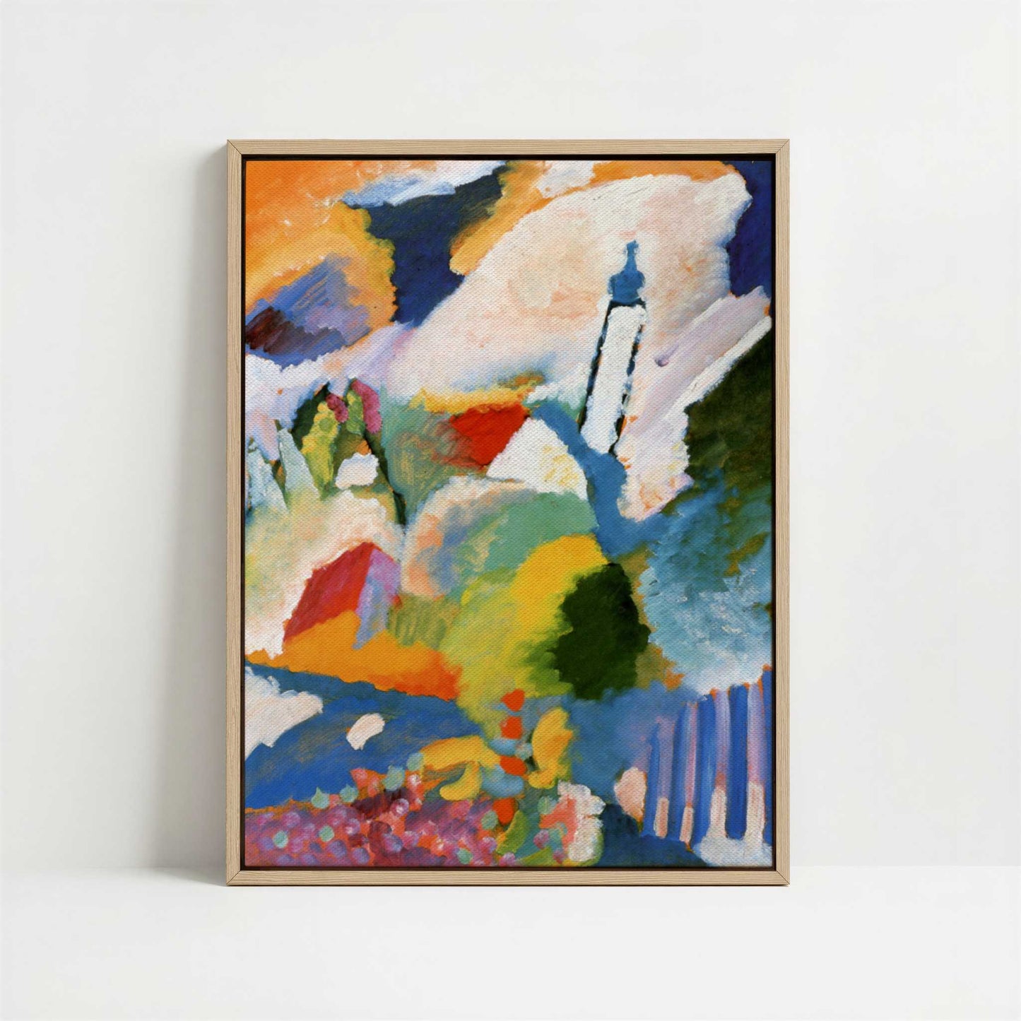 Framed Canvas - Framed canvas in oak color frame