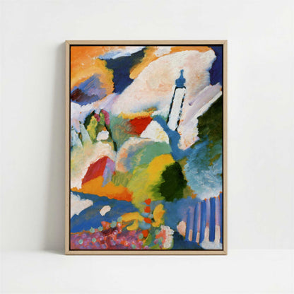 Framed Canvas - Framed canvas in oak color frame