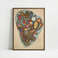 Colourful Ensemble (1938) by Wassily Kandinsky – Art Print - Art print in dark wood frame