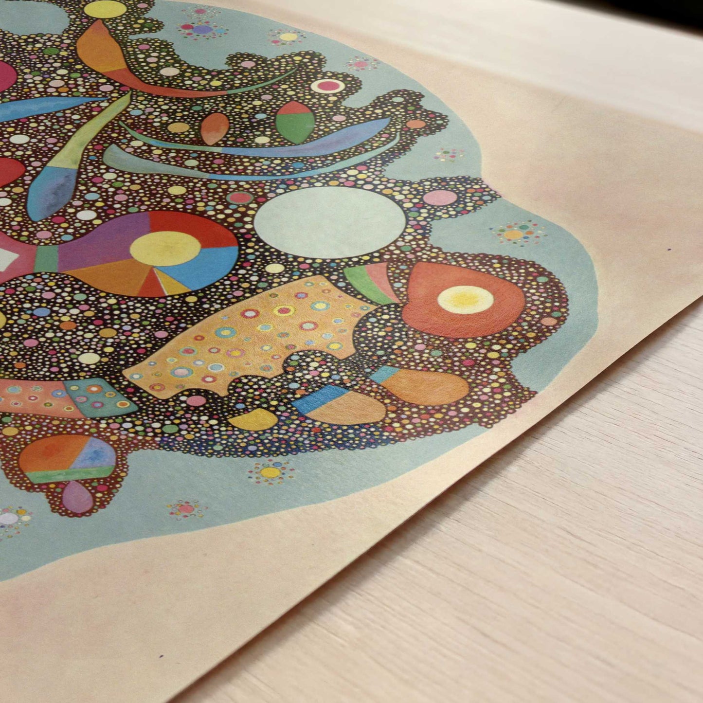 Colourful Ensemble (1938) by Wassily Kandinsky – Art Print - Close-up detail of the art print