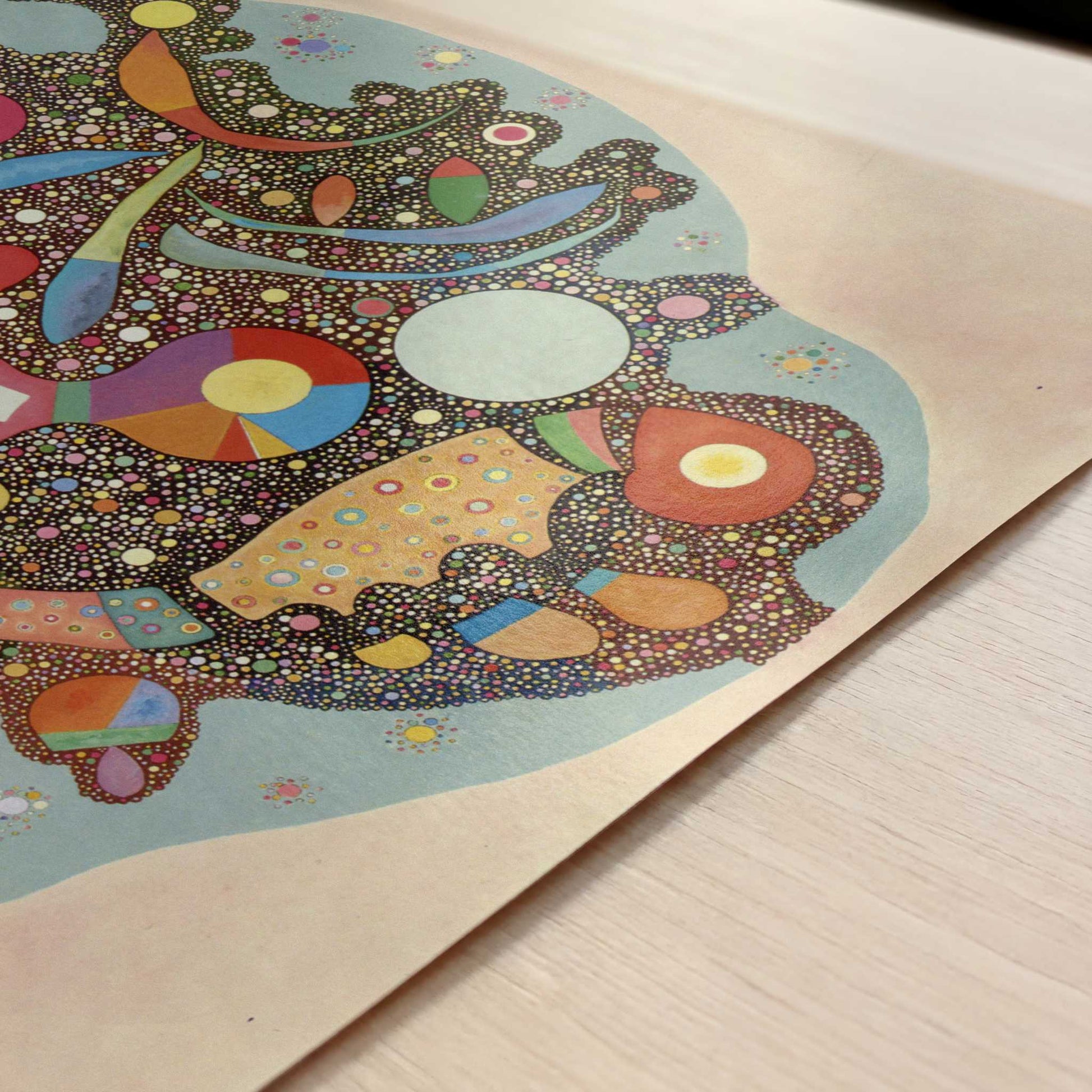 Colourful Ensemble (1938) by Wassily Kandinsky – Art Print - Close-up detail of the art print