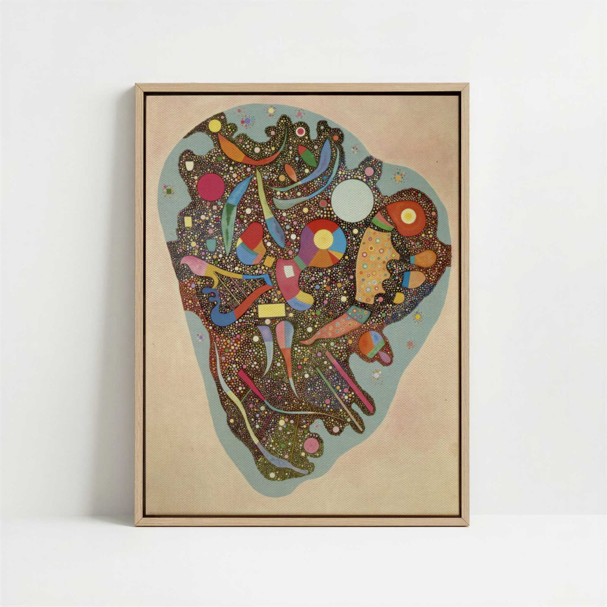 Framed Canvas - Framed canvas in oak color frame