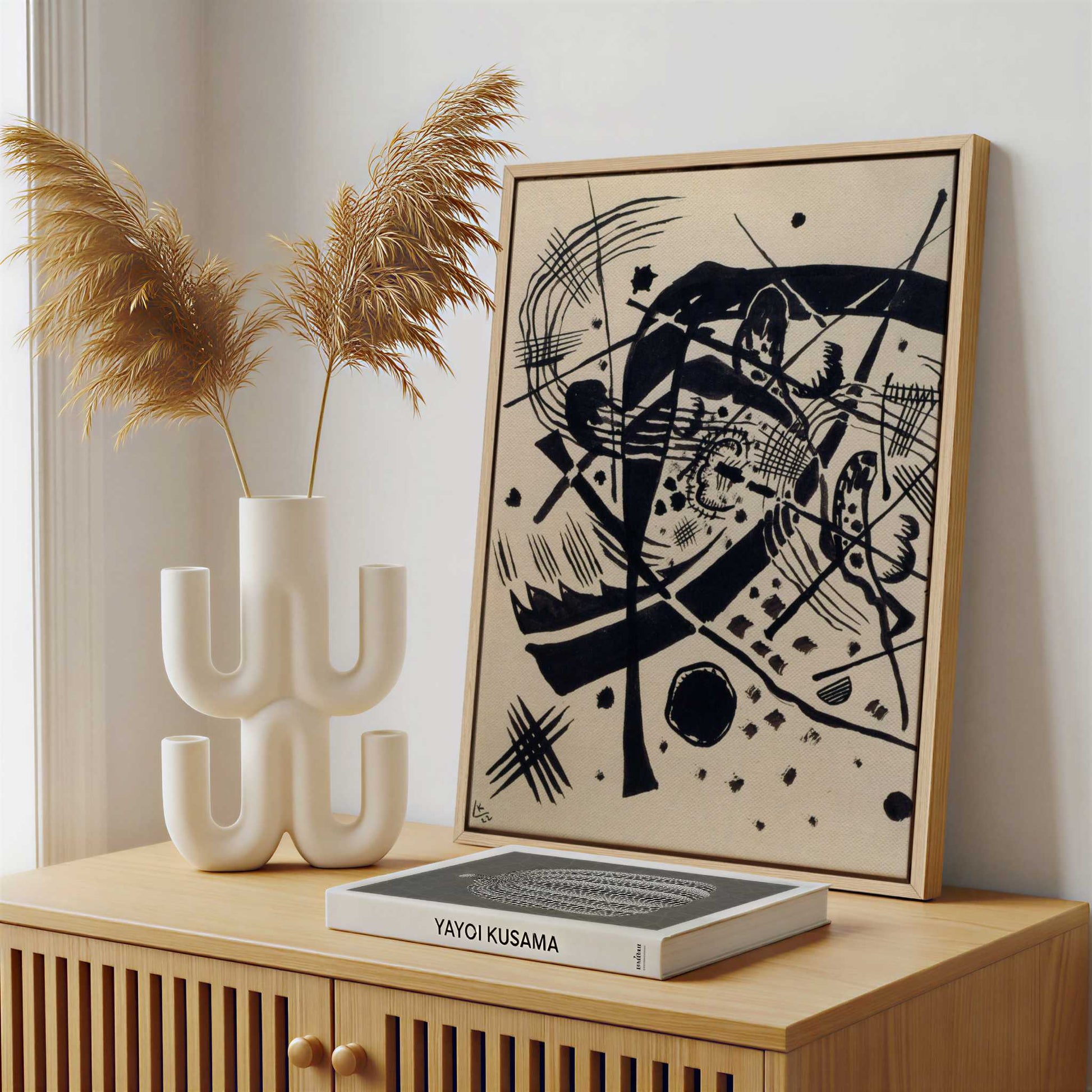 Framed Canvas - Framed canvas in a stylish interior setting