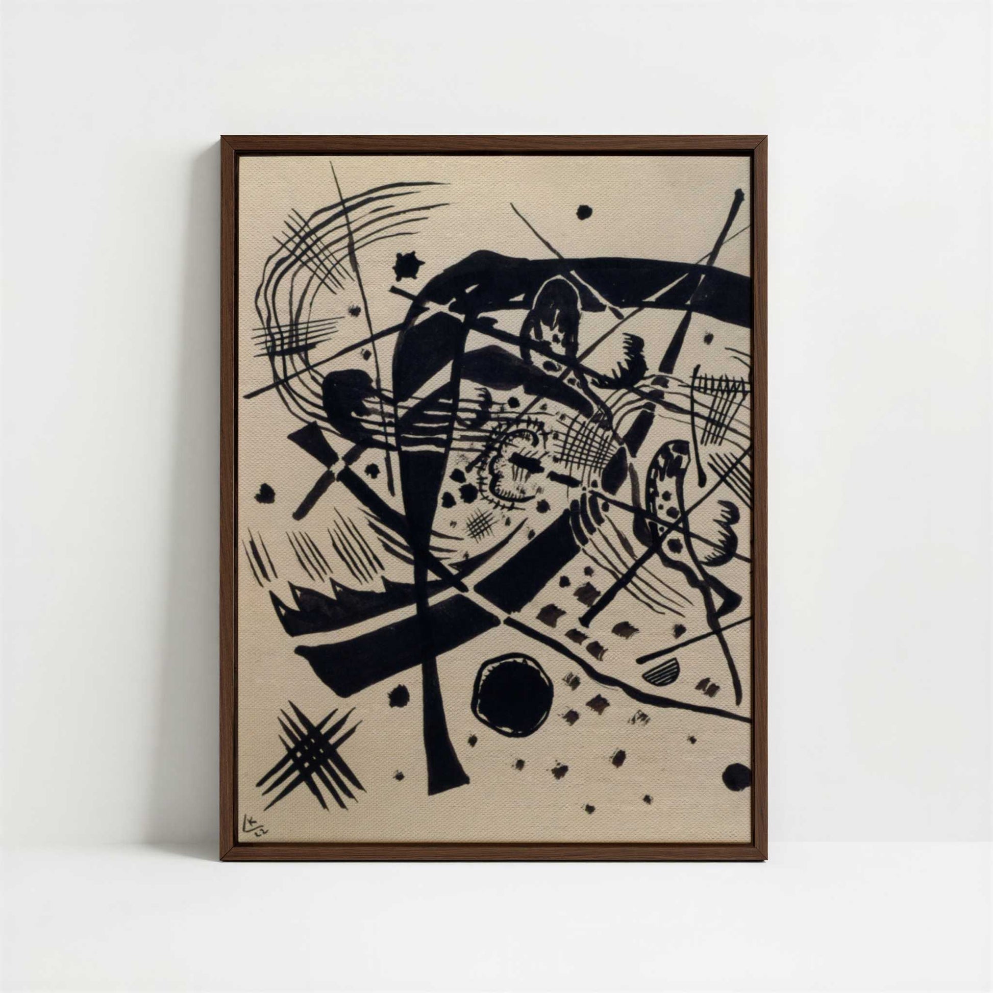 Framed Canvas - Framed canvas in dark wood color frame