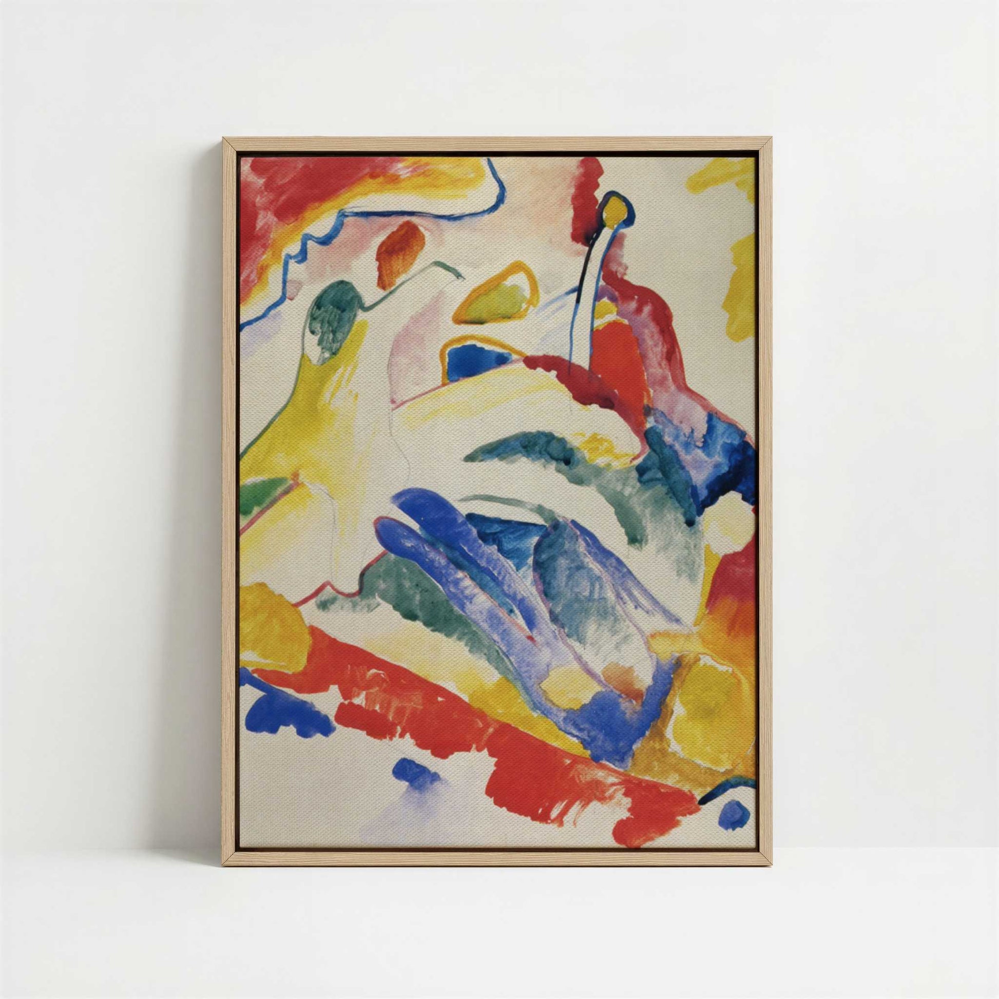 Framed Canvas - Framed canvas in oak color frame