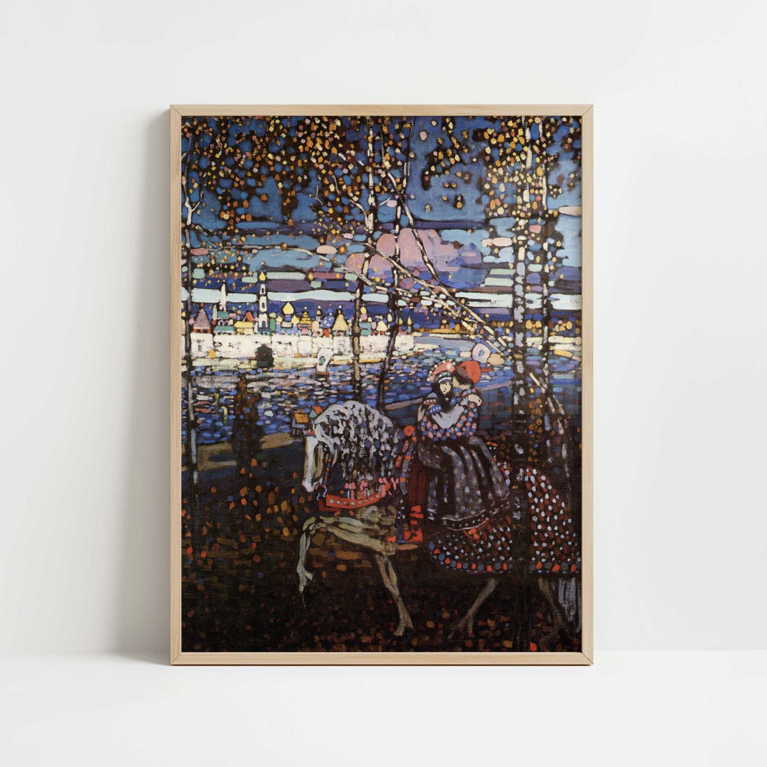 Couple Riding (1906) by Wassily Kandinsky – Art Print - Art print in oak frame