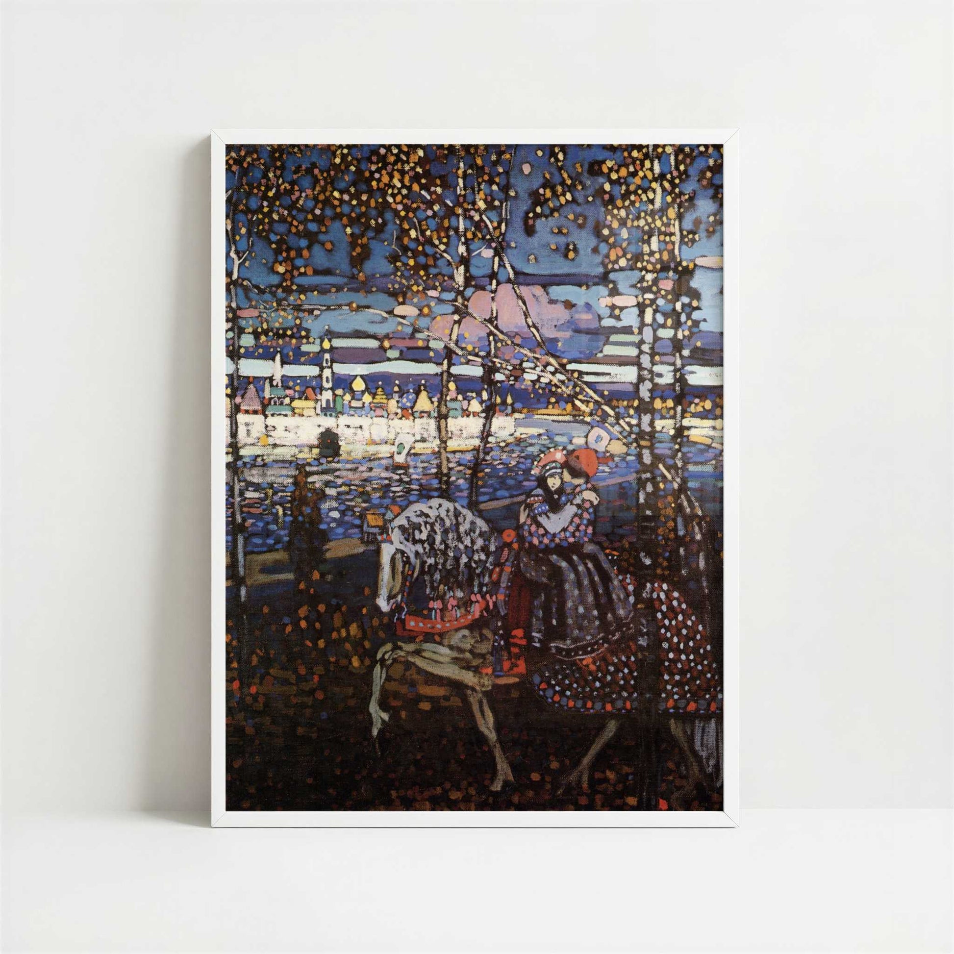 Couple Riding (1906) by Wassily Kandinsky – Art Print - Art print in white frame