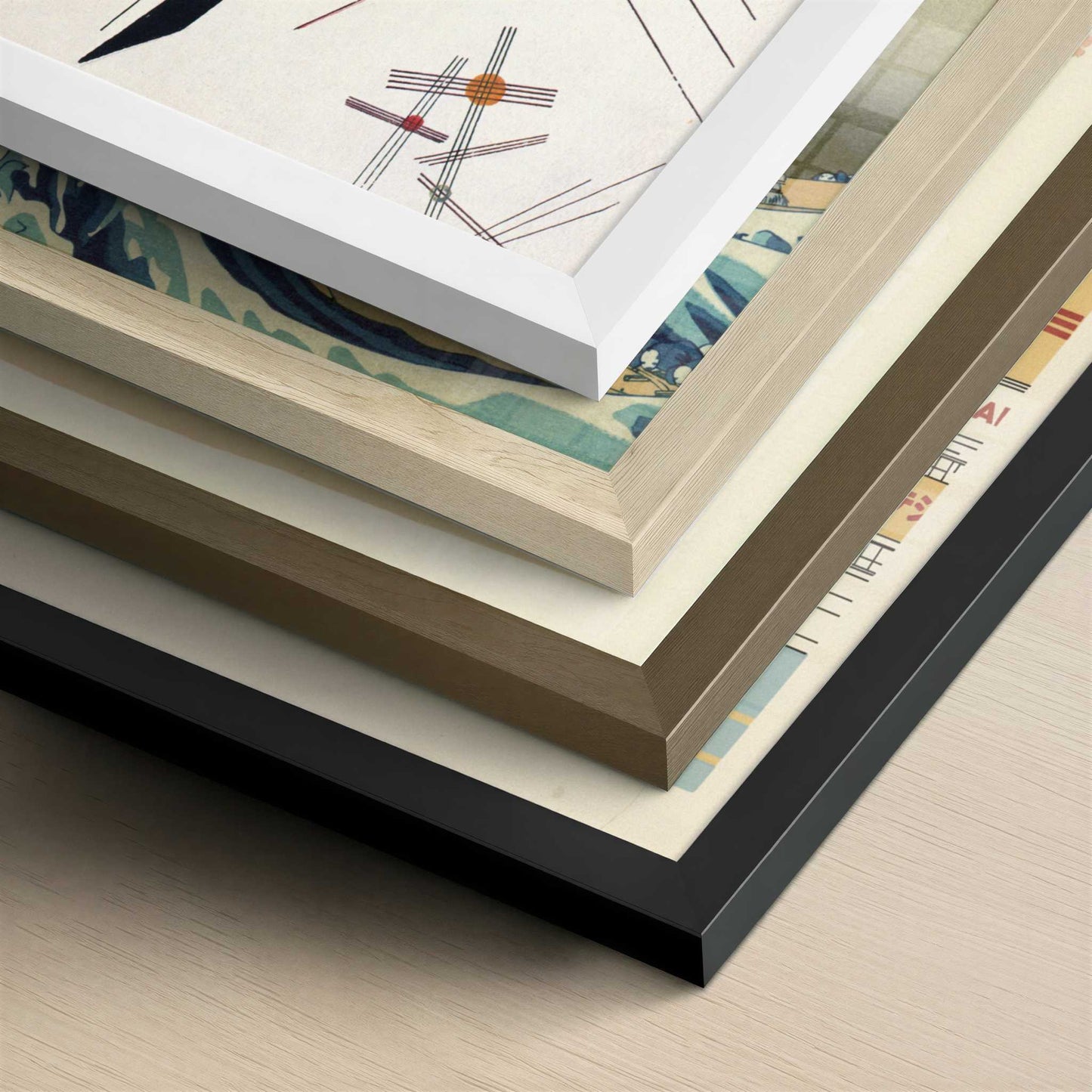 Delicate Tension (1923) by Kandinsky – Art Print - Close-up detail of the different frames