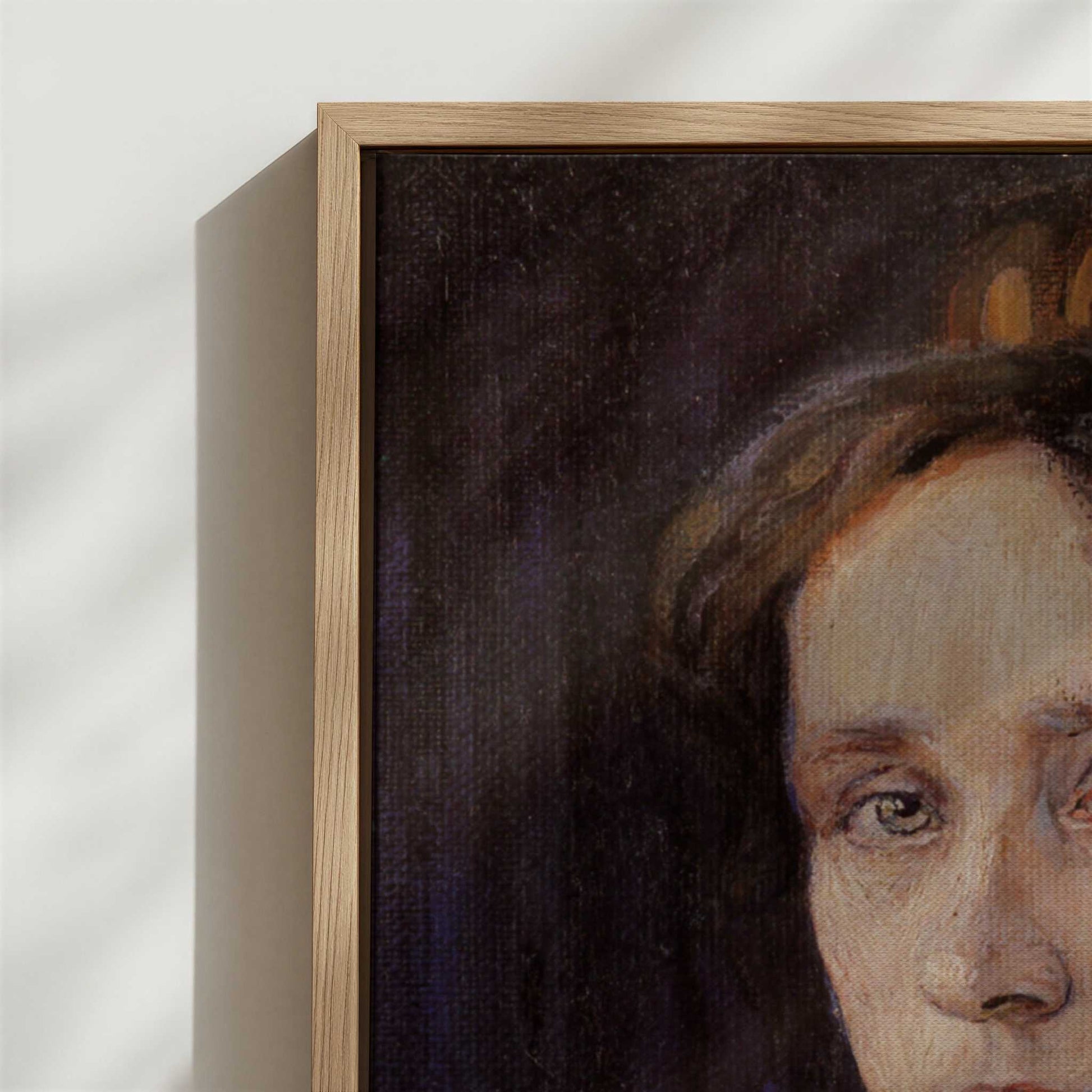 Framed Canvas - Close-up detail and texture of the framed canvas