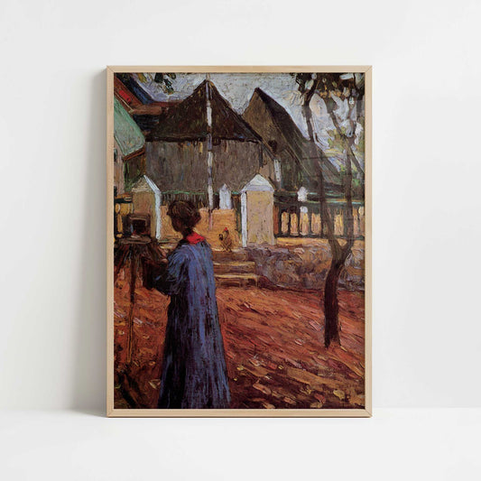 Gabriele Münter Painting in Kallmånz (1903) by Wassily Kandinsky – Art Print - Art print in oak frame