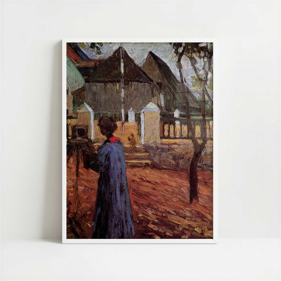 Gabriele Münter Painting in Kallmånz (1903) by Wassily Kandinsky – Art Print - Art print in white frame
