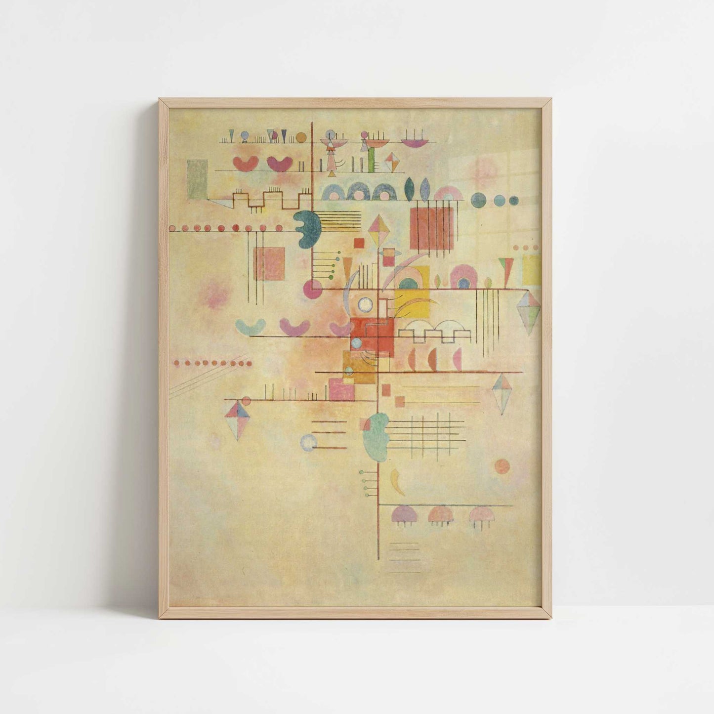 Gentle Ascent (1934) by Wassily Kandinsky – Art Print - Art print in oak frame