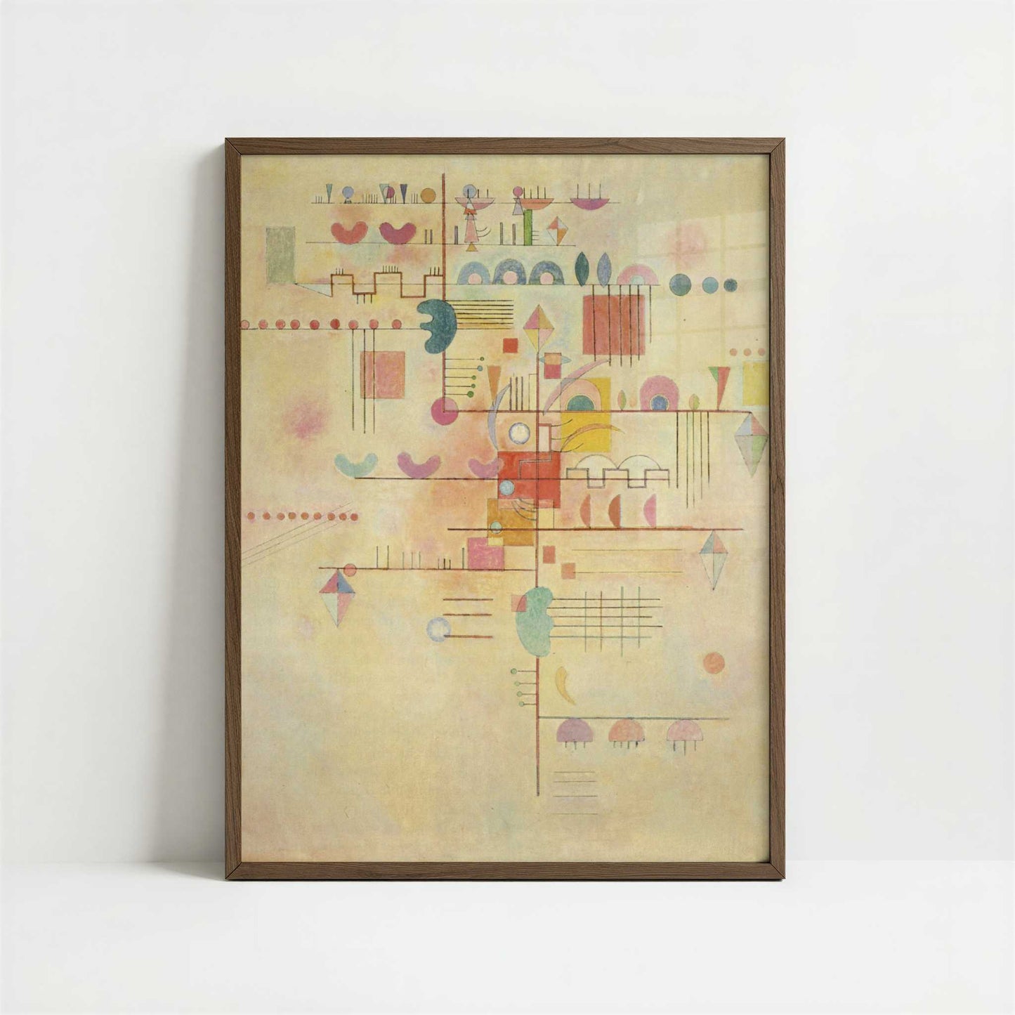 Gentle Ascent (1934) by Wassily Kandinsky – Art Print - Art print in dark wood frame