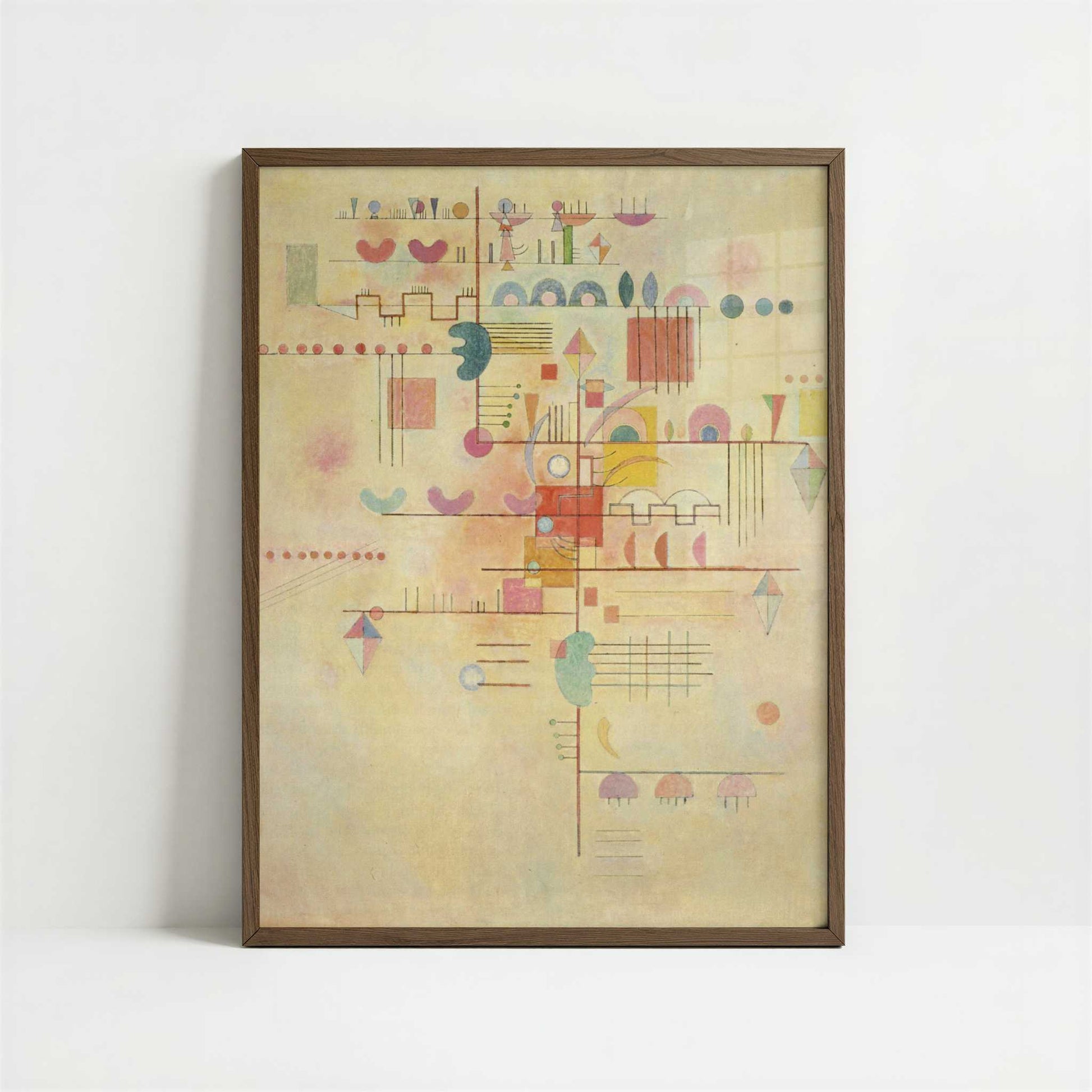 Gentle Ascent (1934) by Wassily Kandinsky – Art Print - Art print in dark wood frame