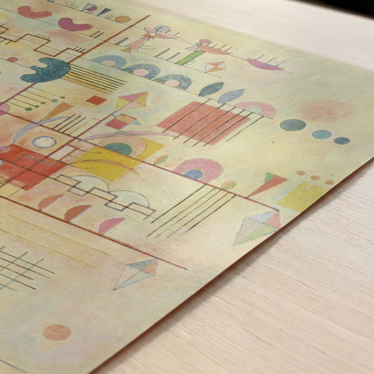 Gentle Ascent (1934) by Wassily Kandinsky – Art Print - Close-up detail of the art print