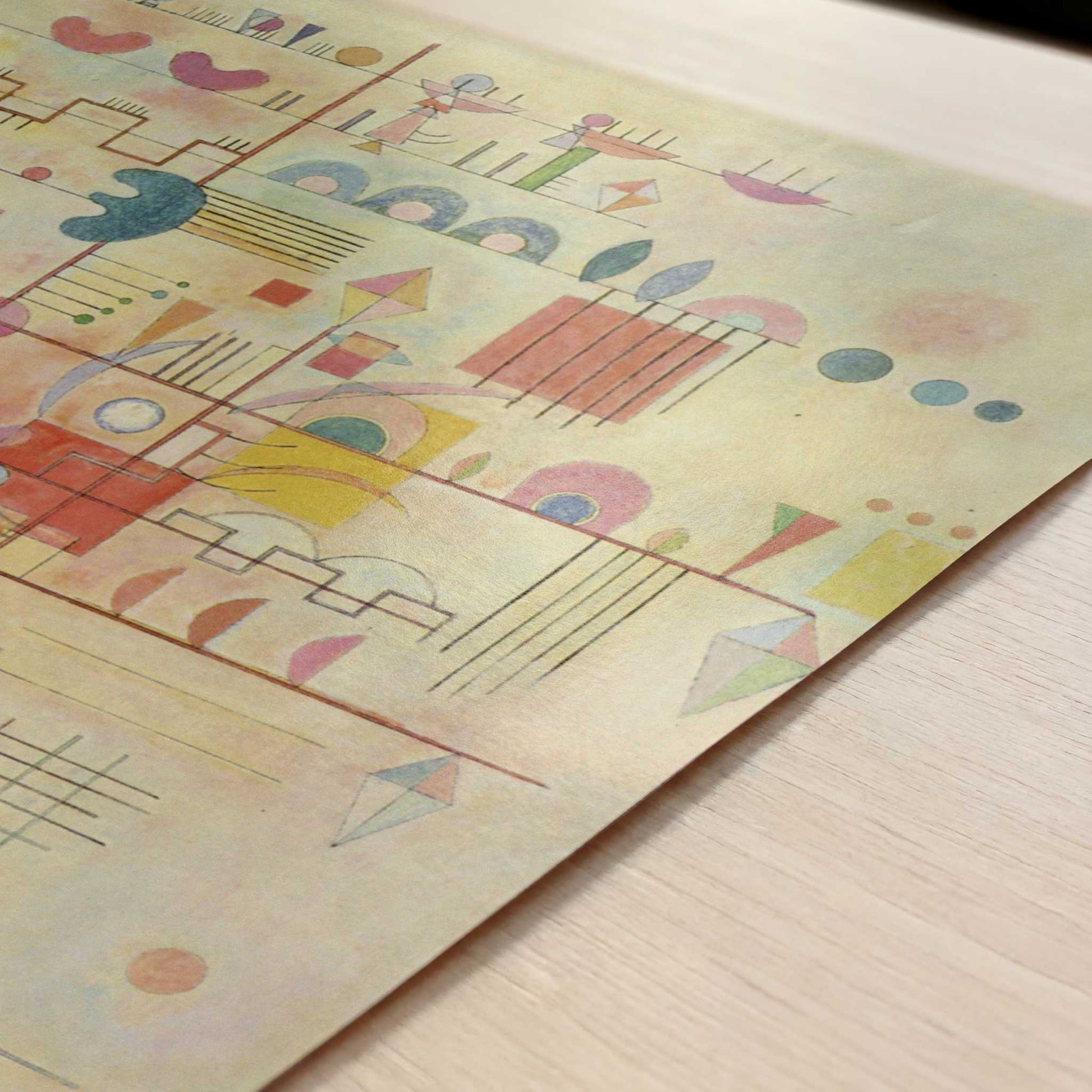 Gentle Ascent (1934) by Wassily Kandinsky – Art Print - Close-up detail of the art print