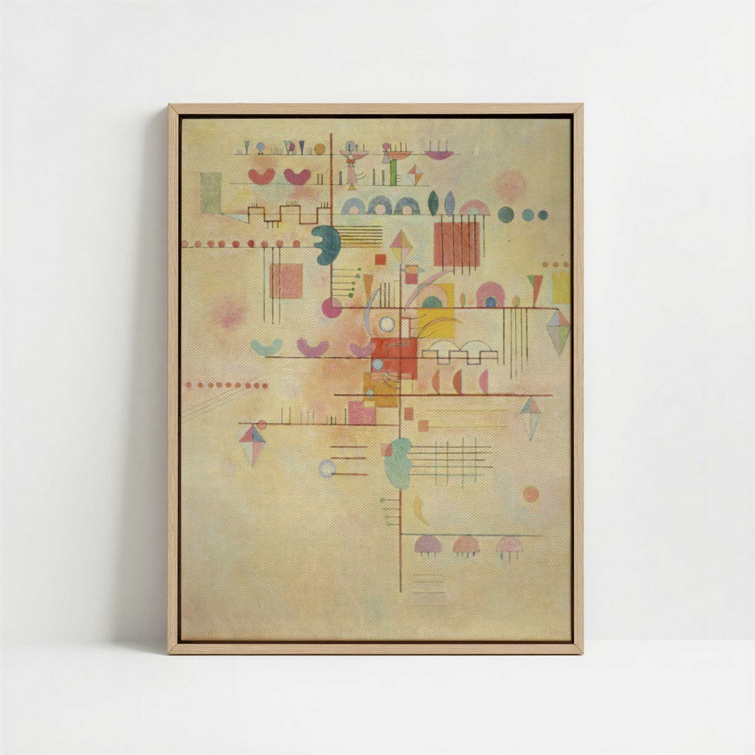 Framed Canvas - Framed canvas in oak color frame
