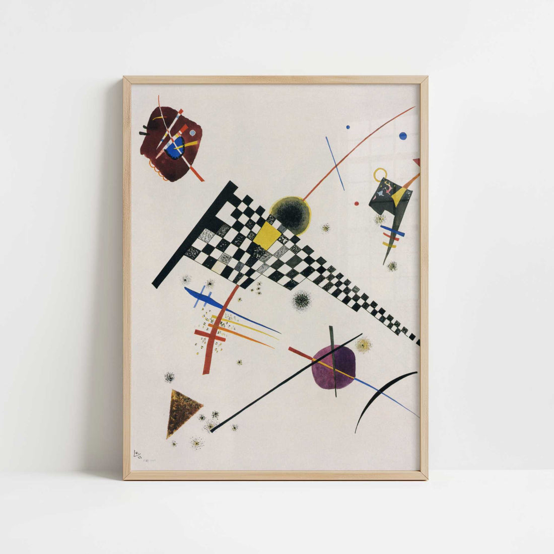 Grid (1923) by Wassily Kandinsky – Art Print - Art print in oak frame