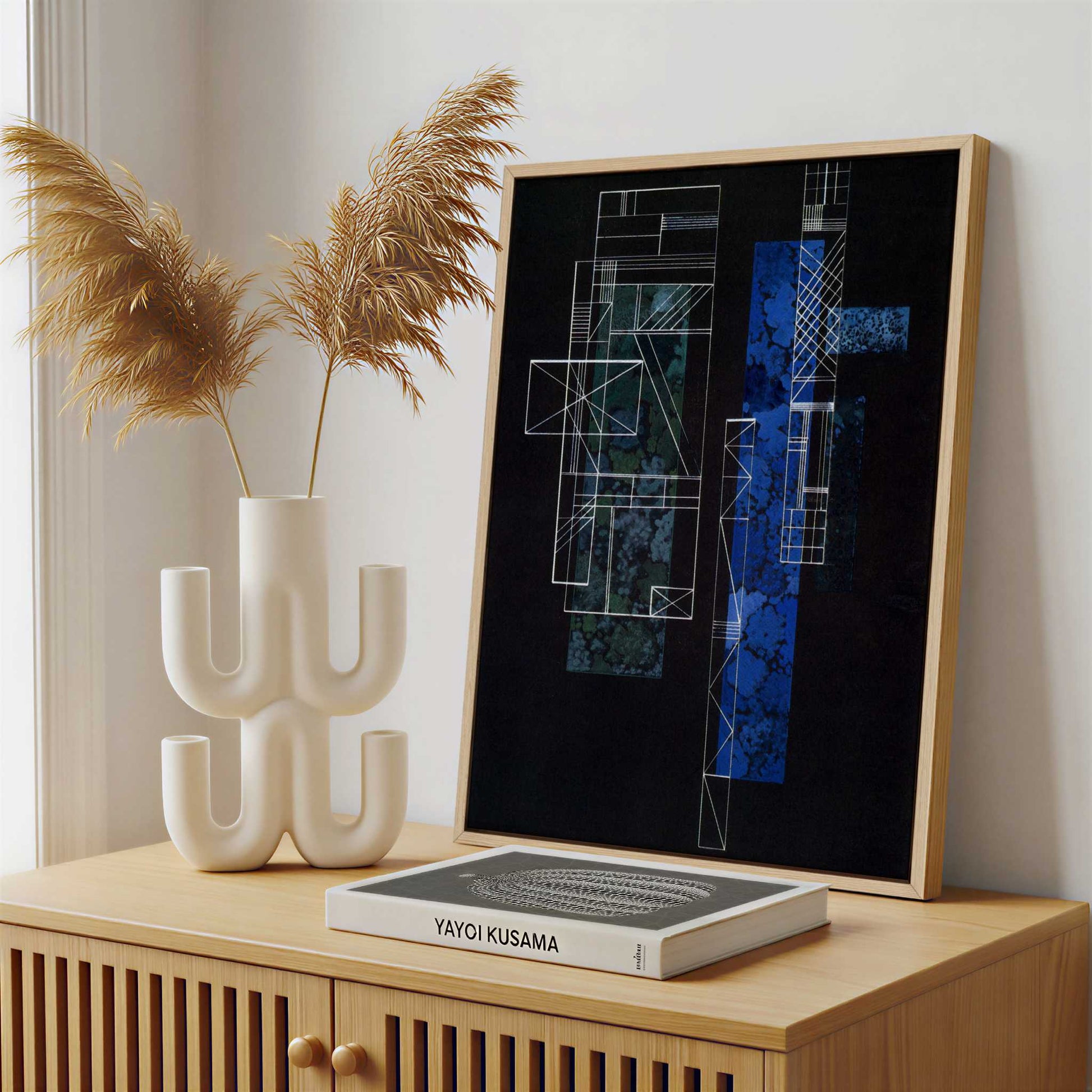 Framed Canvas - Framed canvas in a stylish interior setting