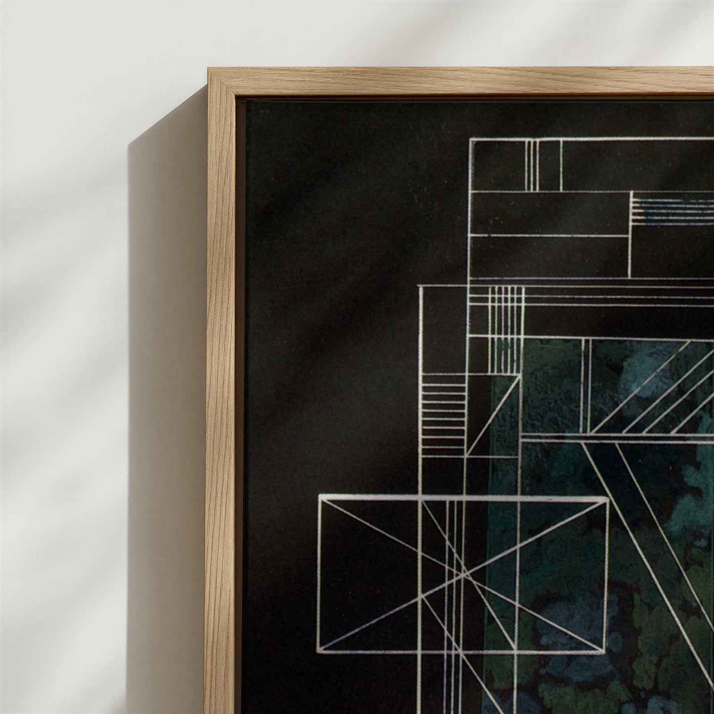 Framed Canvas - Close-up detail and texture of the framed canvas