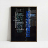 Grids (1935) by Wassily Kandinsky – Art Print - Art print in dark wood frame