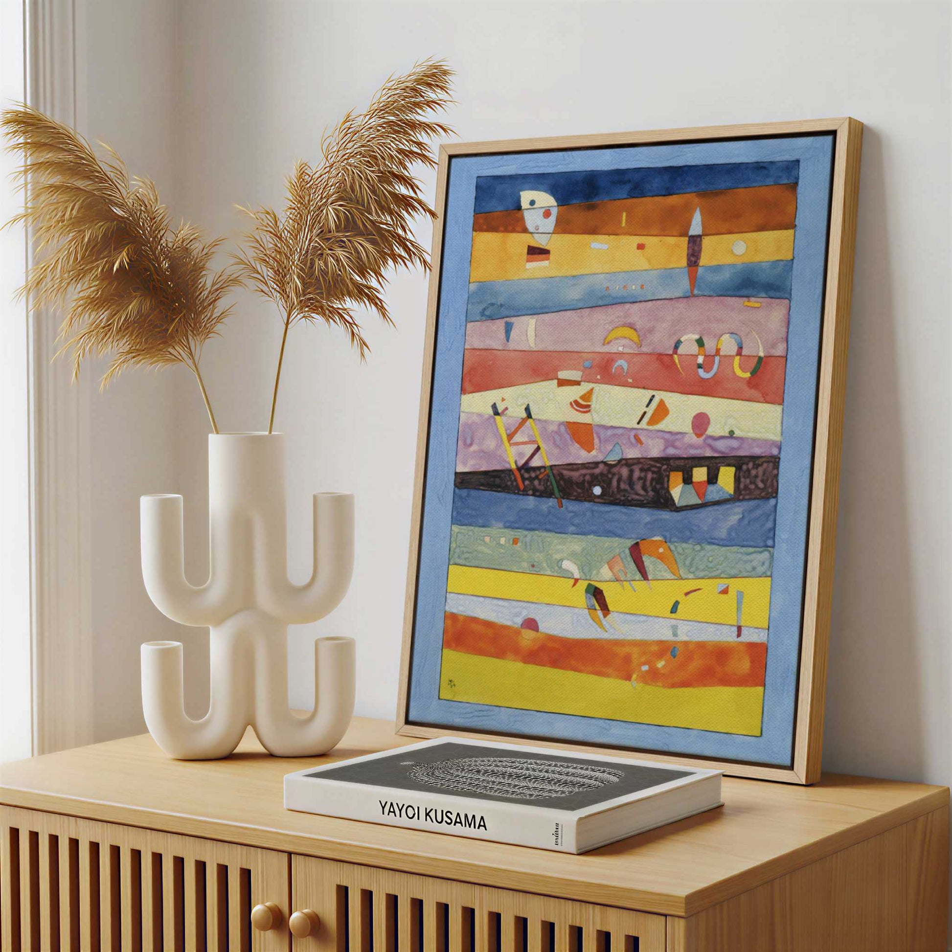 Framed Canvas - Framed canvas in a stylish interior setting