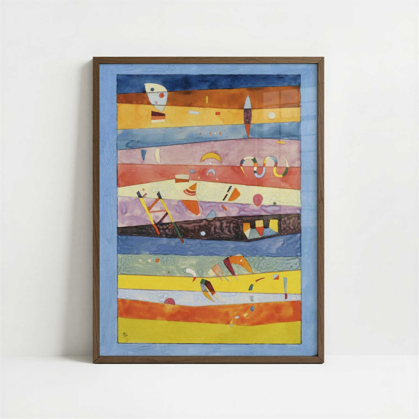 Horizontals (1939) by Wassily Kandinsky – Art Print - Art print in dark wood frame